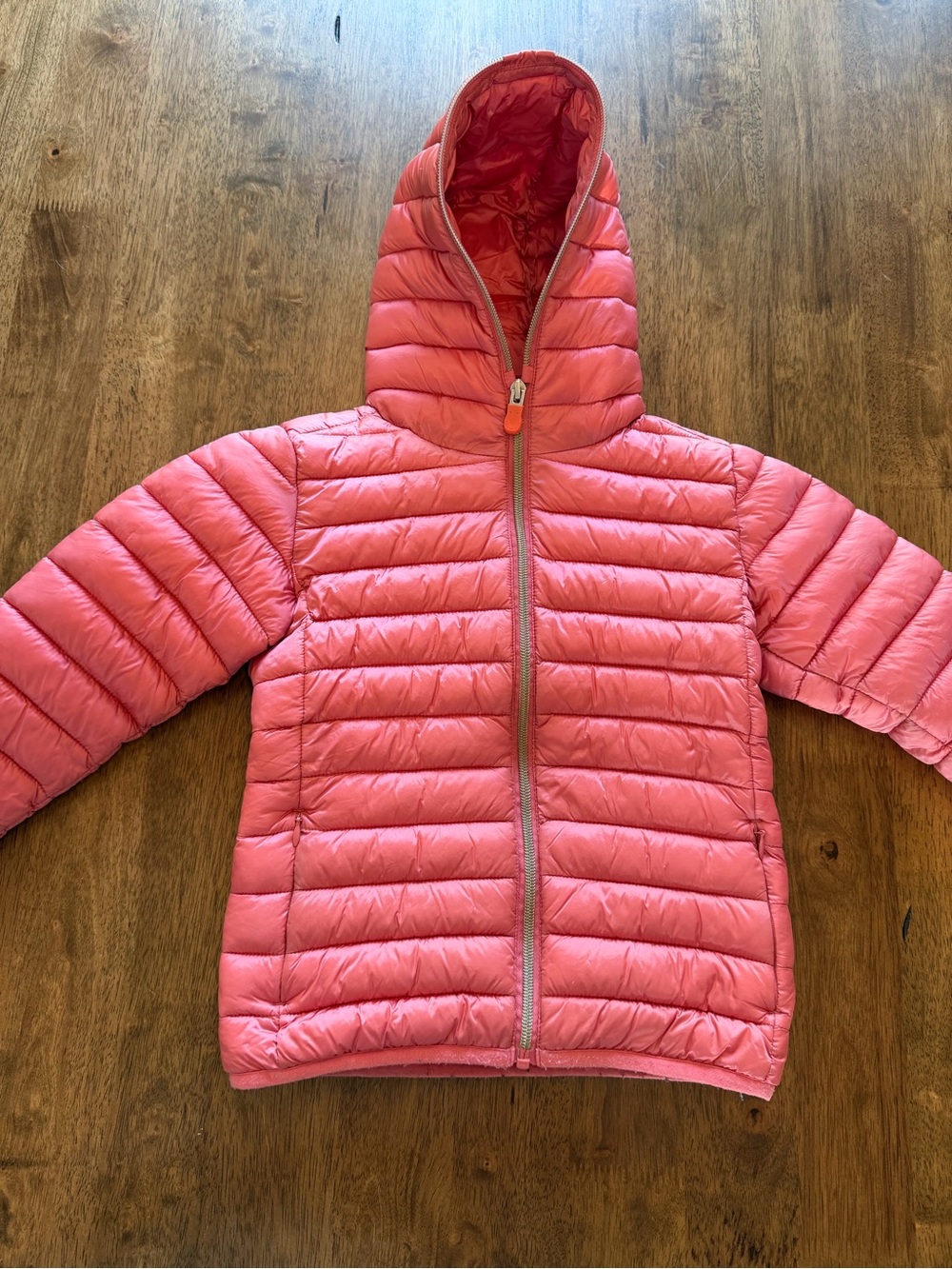 Kids Lightweight Pink Puffer Jacket with Hood